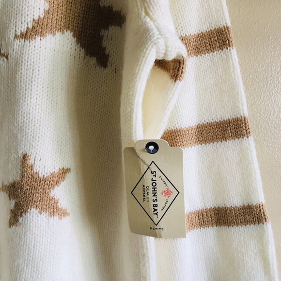 St. John's Bay Women's 100% Acrylic Knit Star Pattern Sweater in Size PM - Picture 7 of 10